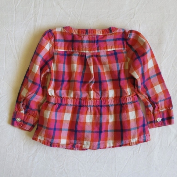 babyGap plaid button front long sleeve blouse with ruffle 18 months baby girl - Picture 6 of 6